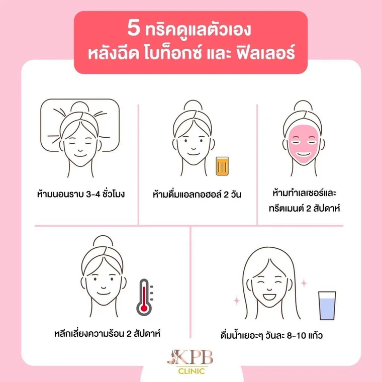 คำแนะนำหลังโบท็อกซ์และฟิลเลอร์